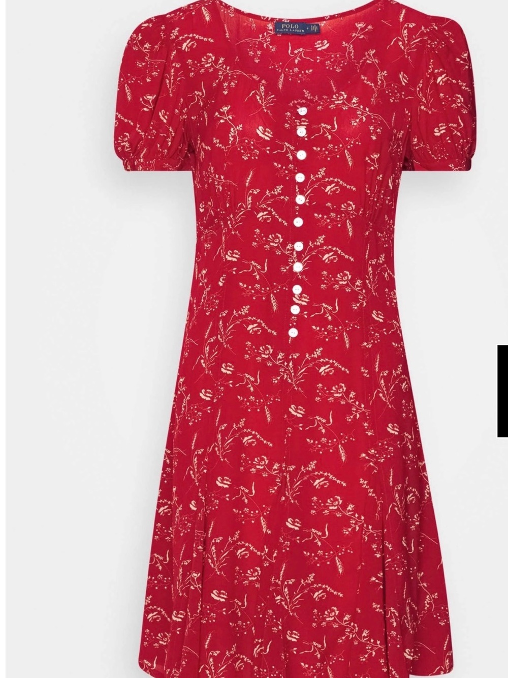 NWT Polo Ralph Lauren Printed Short-Sleeve Dress in Tender Red Floral Size 14 - Picture 6 of 15